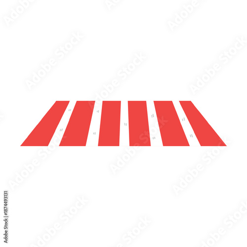 Red and White Pedestrian Crossing Symbol