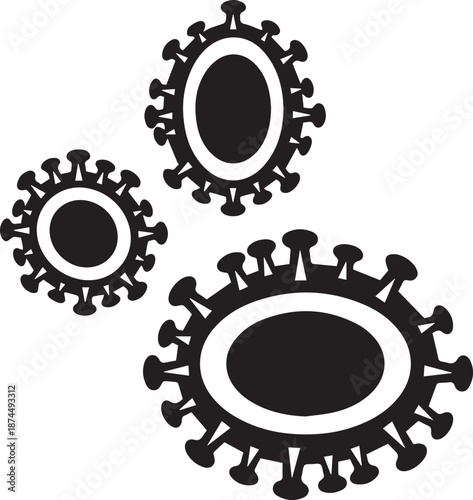 Virus particles illustration in eps file format depicting microscopic virus structures