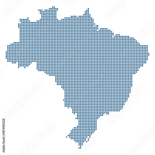 Brazil Professional Dotted Map for Latin American Business and Market Analysis. Brazil dotted map.