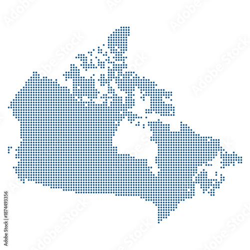 Professional Canada Dotted Vector Map for North American Trade and Finance Reports. Canada dotted map.