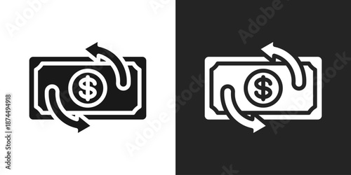Recovery Icon In Black And White Glyph Style