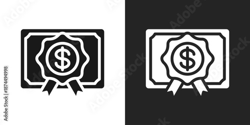 Bond Icon In Black And White Glyph Style