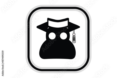 Education app icon featuring a graduation cap for digital study platforms