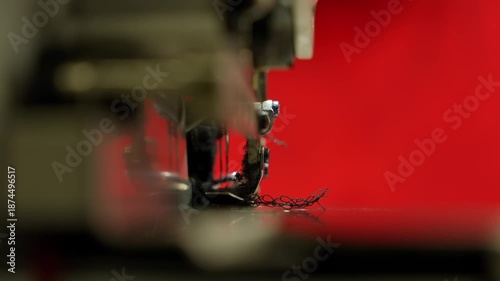 Wallpaper Mural Close-up of hands guiding fabric under sewing machine needle. Concept of sewing process. Torontodigital.ca