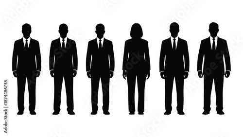 Business people silhouettes isolated on white background, Vector
