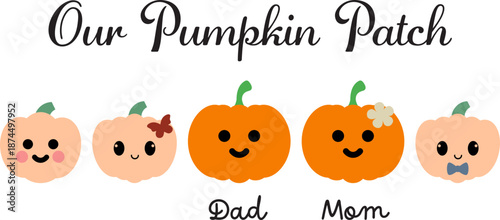 Pumpkin Patch Family Sign SVG, Laser Cut Files Glowforge, Personalized Family Portrait, Fall Halloween Thanksgiving Table Shelf Sitter Wooden Frame