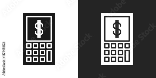 Accounting Icon In Black And White Glyph Style