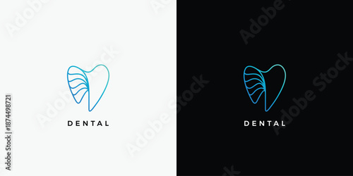 elegant dental clinic logo vector illustration