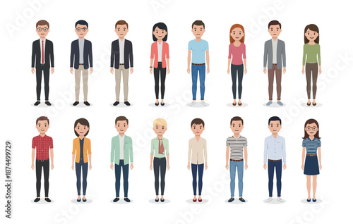 human people icon vector set, silhouettes and outline icons for users, teamwork, community and profile, flat minimal design for web and app use.