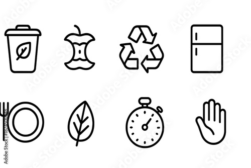 Eco and recycling line icon set. Sustainability, zero waste, eco-friendly outline icons.