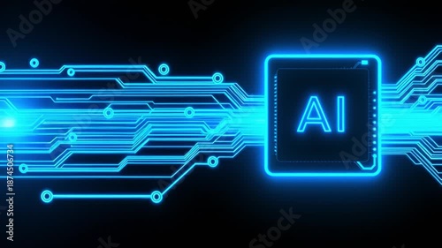 Artificial intelligence signal animation AI working 4k stock video footage 