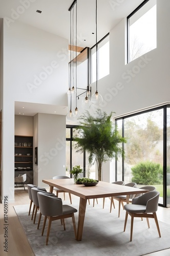 Modern Living Room with Natural Wood and Stone Elements, Scandinavian-Inspired Living Room with Dark Interior.