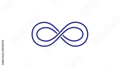 Blue Infinity Symbol on White Background.
