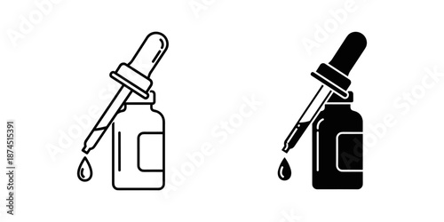 Essential Oil Bottle with Dropper Illustration