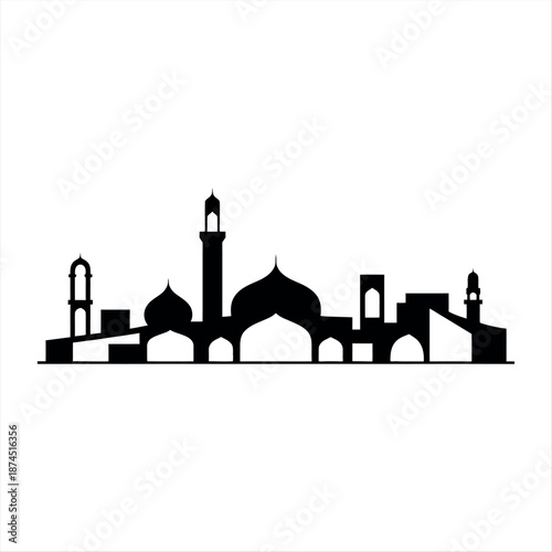 Silhouette of a mosque Vector