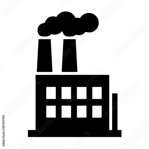 illustration silhouette of a factory vector