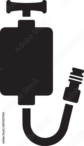 Compression tester icon in silhouette white background..