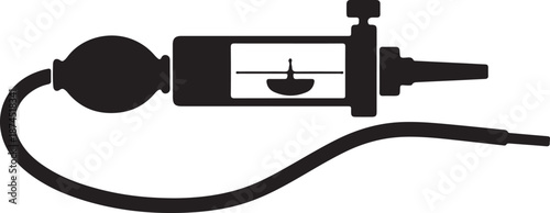 Coolant tester in silhouette white background.