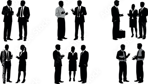 Silhouettes of people sitting and reading books or writing in notebooks in various poses isolated on a white background vector.