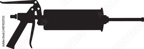 Grease gun in silhouette white background..