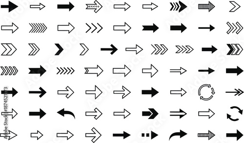 Arrow Direction Icons Set Vector .