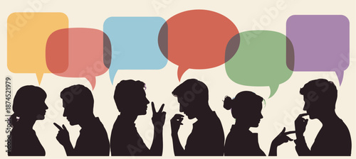 dialogue concept vector illustration showing business professionals in discussion, collaboration, and communication, perfect for presentations, websites, and corporate design projects