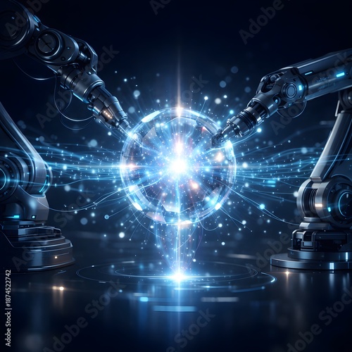 Futuristic Automation and Robotics System with AI Data Flow