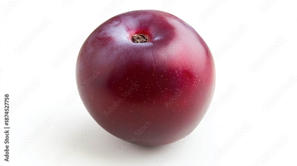 custom made wallpaper toronto digitalFresh ripe plum fruit isolated on a clean white background with full depth of field, highlighting smooth skin texture and rich purple color, perfect for healthy food, nutrition, and culinary concepts