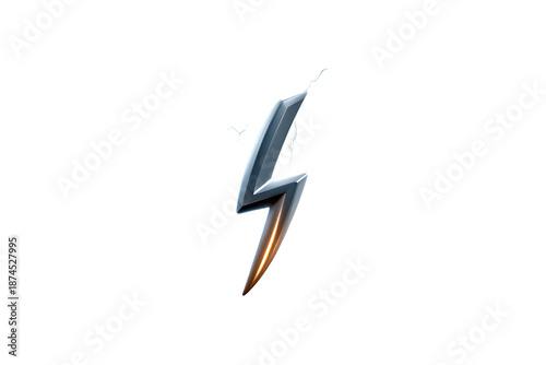 Free Download Dynamic metallic lightning bolt with electric energy, perfect for modern branding, tech, and power concepts, a vibrant symbol of innovation - GFXLoad