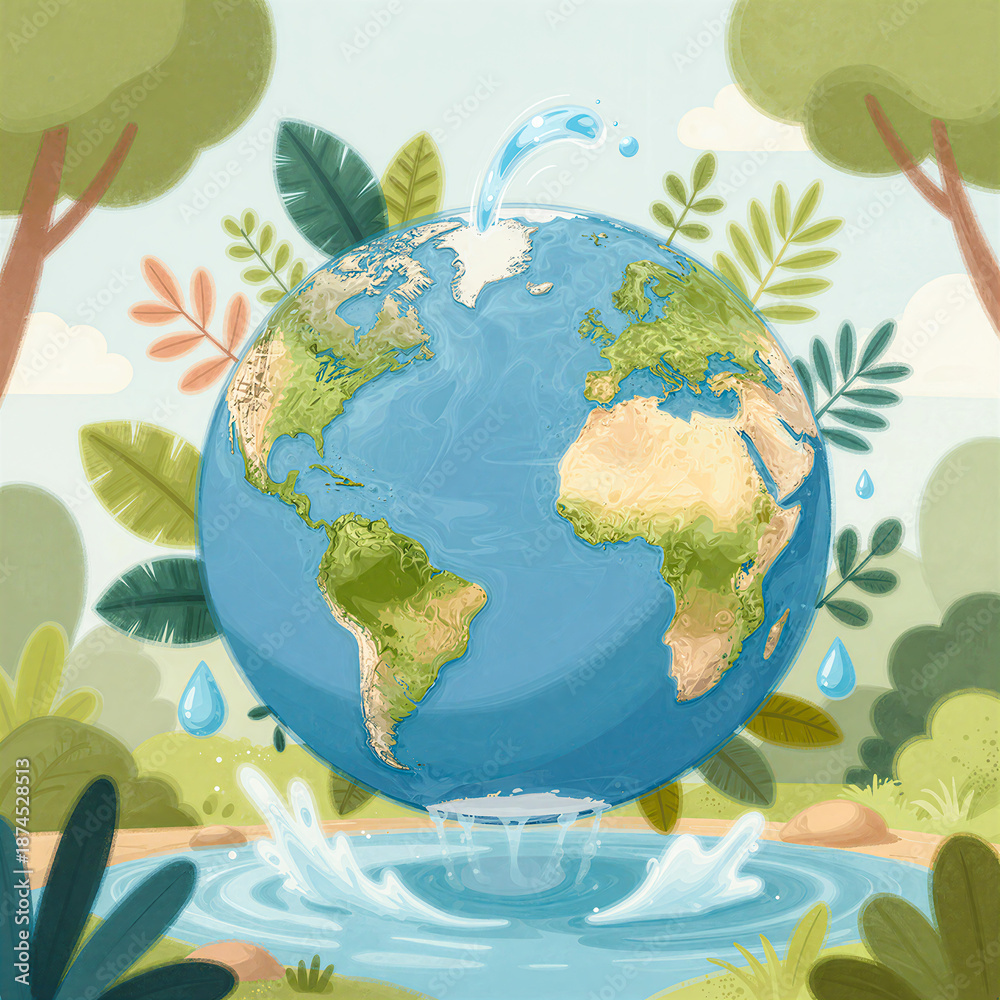 Fototapeta premium green planet earth with trees