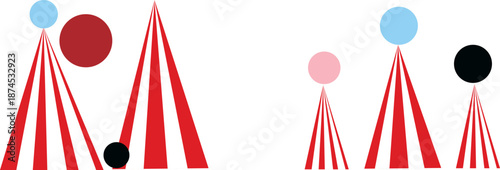 
Bright, colorful, cute circus-themed designs