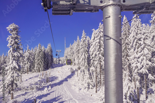 Seilbahn am Ochsenkopf Süd in Fleckl Fichtelgebirge Winter