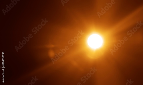 shiny sun rays burst, sunbeams, sunrays, sunshine sunburst design. Yellow warm light effect, sunny beams, yellow orange red golden sunshine isolated on black background. star dust sun light shine