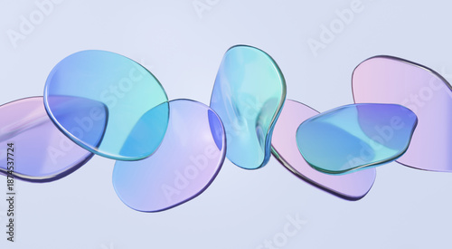 Konstfotografi Gradient glass holographic dynamic crystal acrylic abstract futuristic pastel composition background