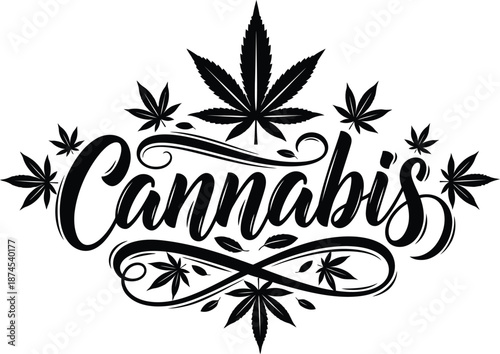 Medical cannabis leaves legitimization vector. 