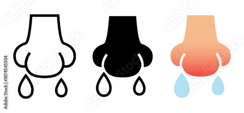 Runny nose icon. Vector flat icon isolated on white background.