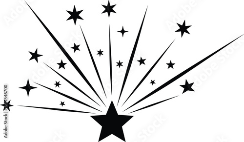 Black Starburst Design for Celebrations and Events