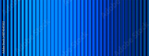 Reeded glass blue ribbed fractal corrugated gradient screen texture and effect. Abstract textur 3d line pattern wall background with mirror or neon panel frost. Square figure glassmorphism.