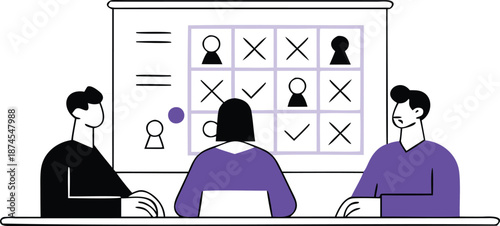 Team collaboration on project management checklist