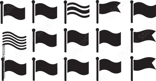 Various Waving Flags and Banners Isolated on Transparent Background fabric cloth