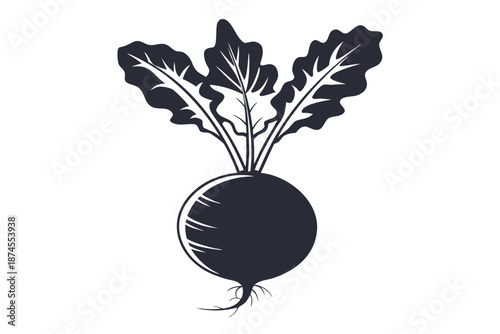 Isolated beetroot with leaves on transparent background