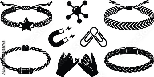 Friendship bracelets and connection symbols in flat vector style