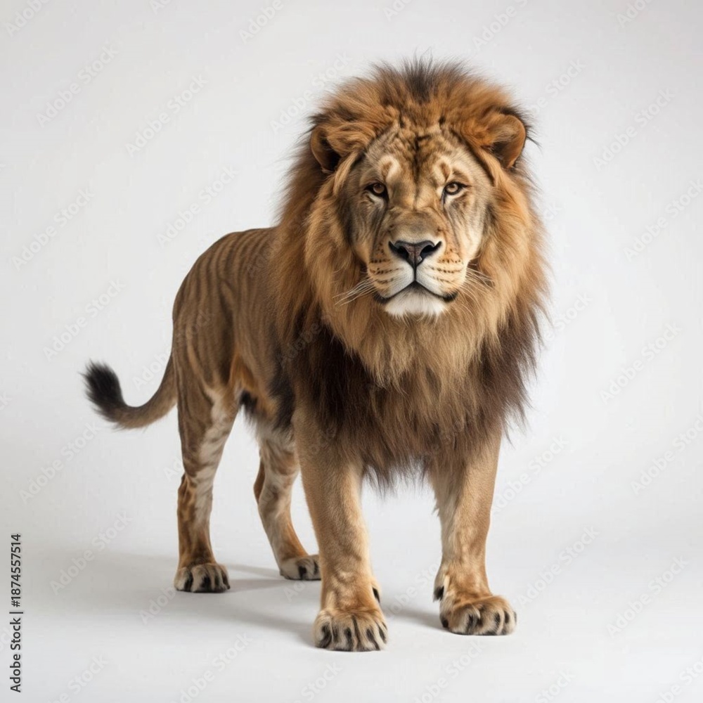 Fototapeta premium Unusual Lion alone in the image