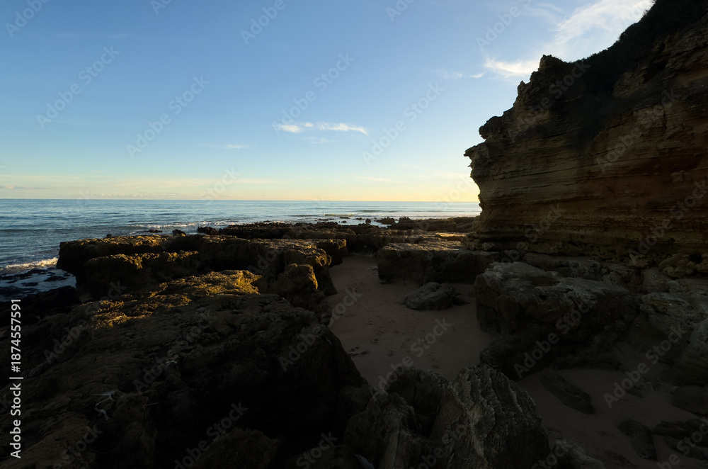 Fototapeta premium Rocky formation in AlgarSeco, Algarve region in south of Portugal.