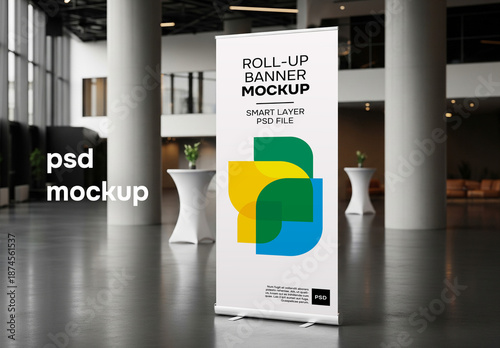 Rollbanner mockup at an event