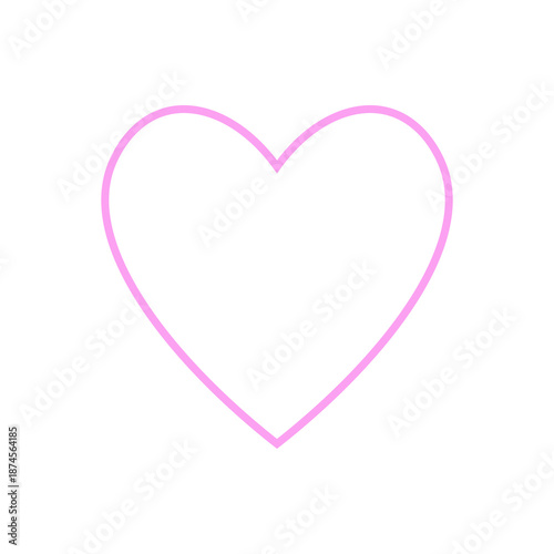 Fotografia Minimal pink outline heart icon with soft curves and clean line style