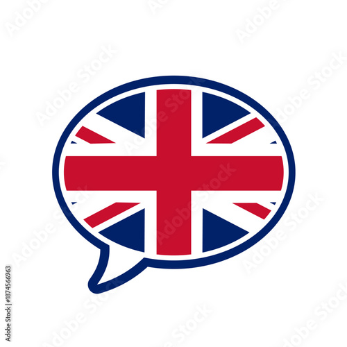 Free Download Speech bubble with united kingdom flag - GFXLoad
