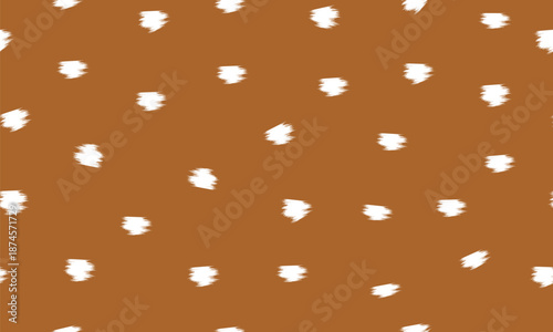 Deer fur texture with white spots. Forest animal skin pattern in warm brown tones. Seamless background for nature design.