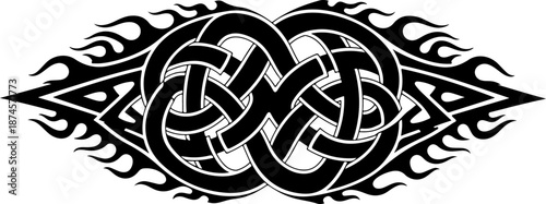 Tribal Flame Leaf Knot Symbol Vector