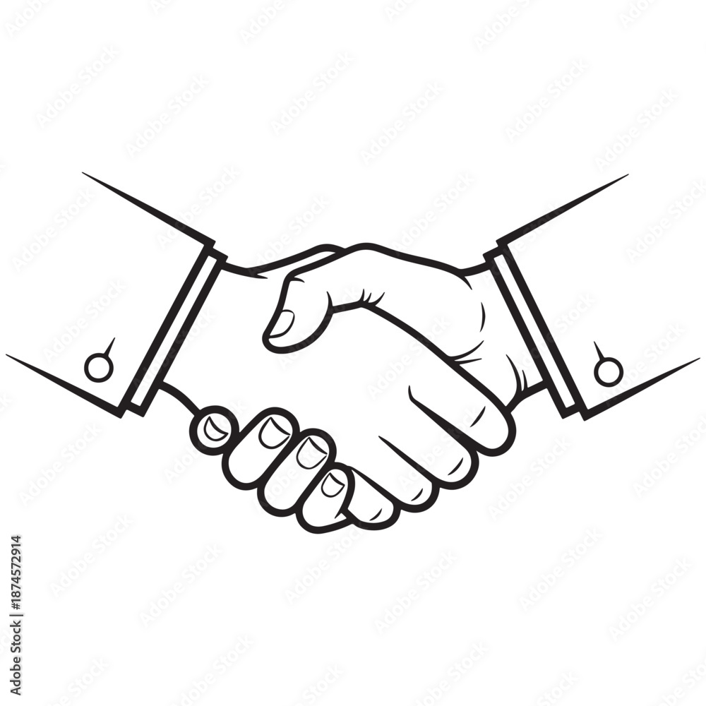 Fototapeta premium Handshake Business Agreement Silhouette Icon – Corporate Deal, Partnership, and Professional Gesture Vector EPS